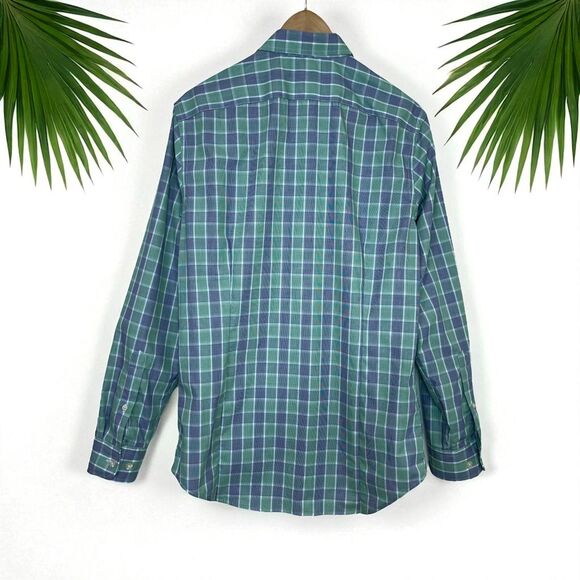 Banana Republic Non-Iron Tailored Slim Button Down Shirt in Sarasota Plaid - Picture 3 of 10